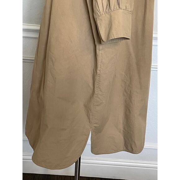 MOD REF Button Front Khaki Cotton Shirt Dress Medium - Picture 8 of 11